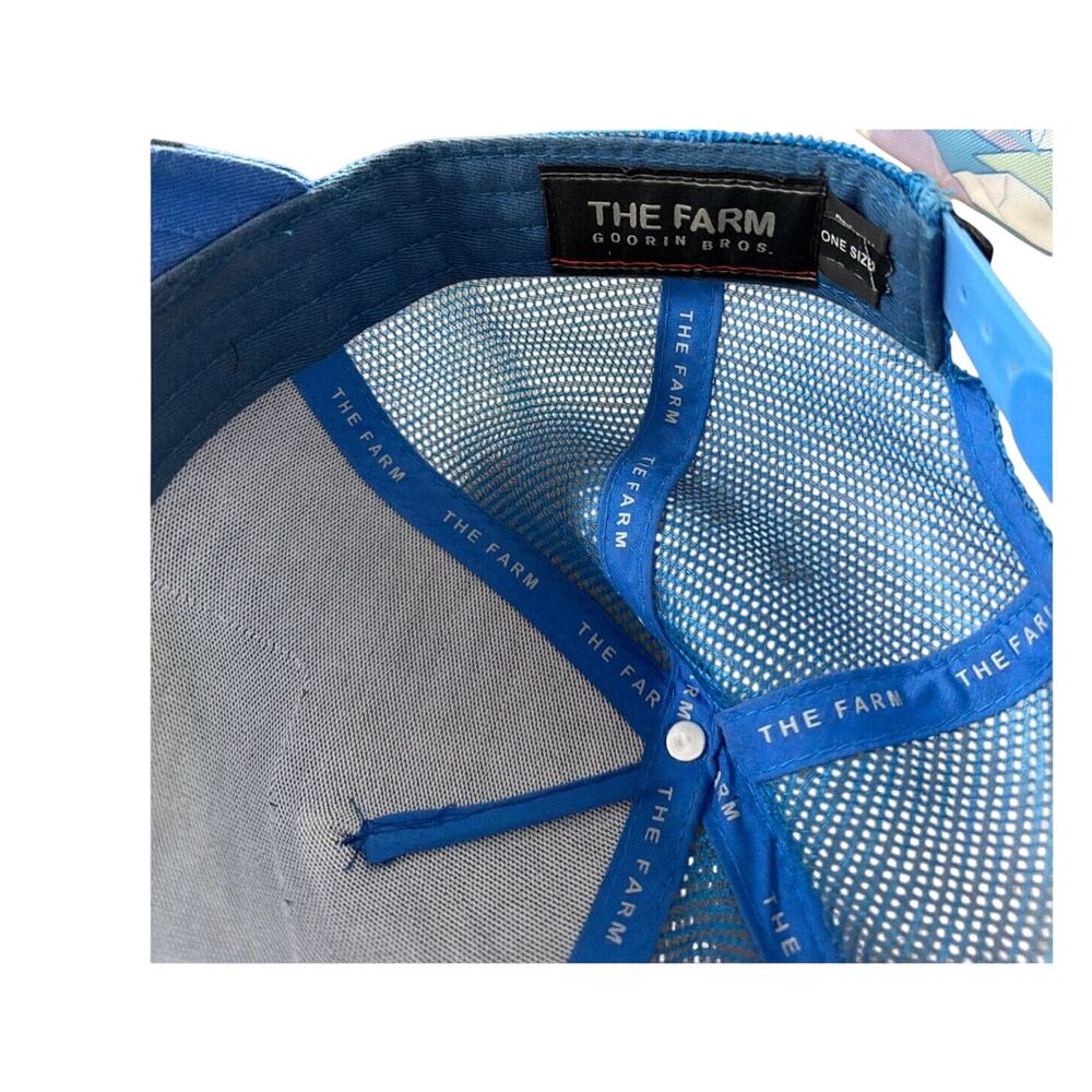 Goorin Bros Lone Wolf Trucker Hat Blue Mesh Snapback Animal Farm Cap - Picture 4 of 5